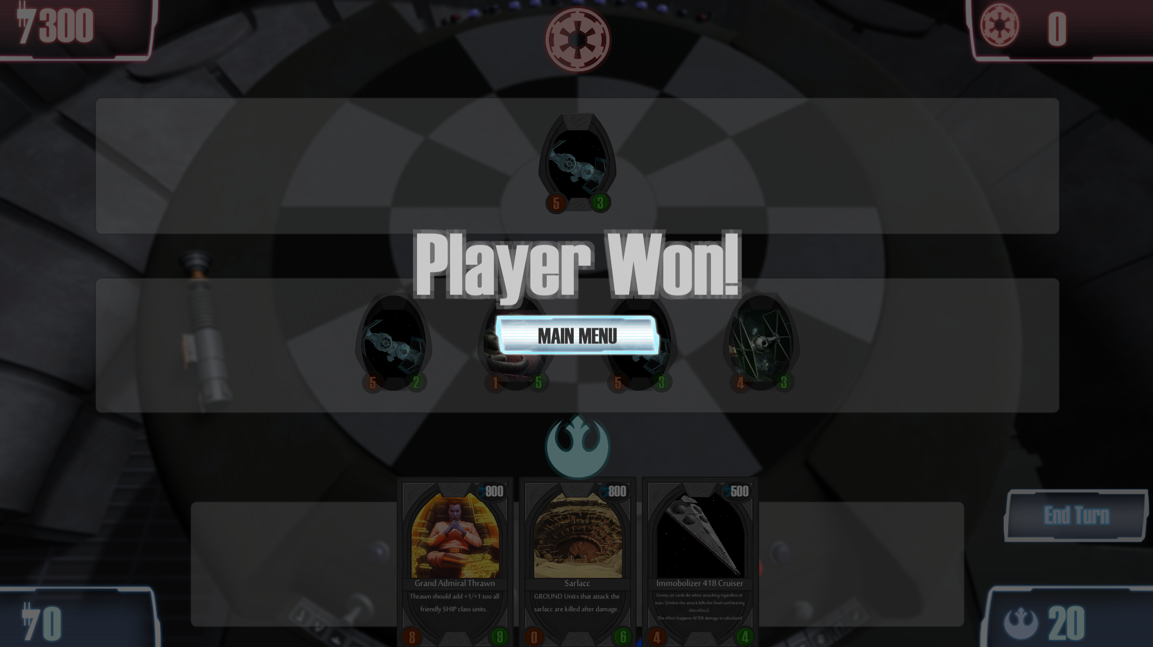 Player Win Screen